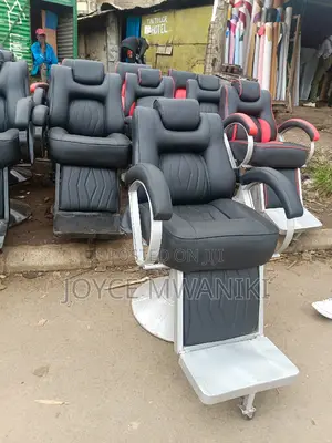 Barber Chair, Black and Silver 