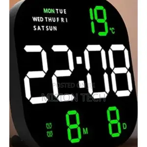 Large Screen Digital Wall Clock/. Full Display