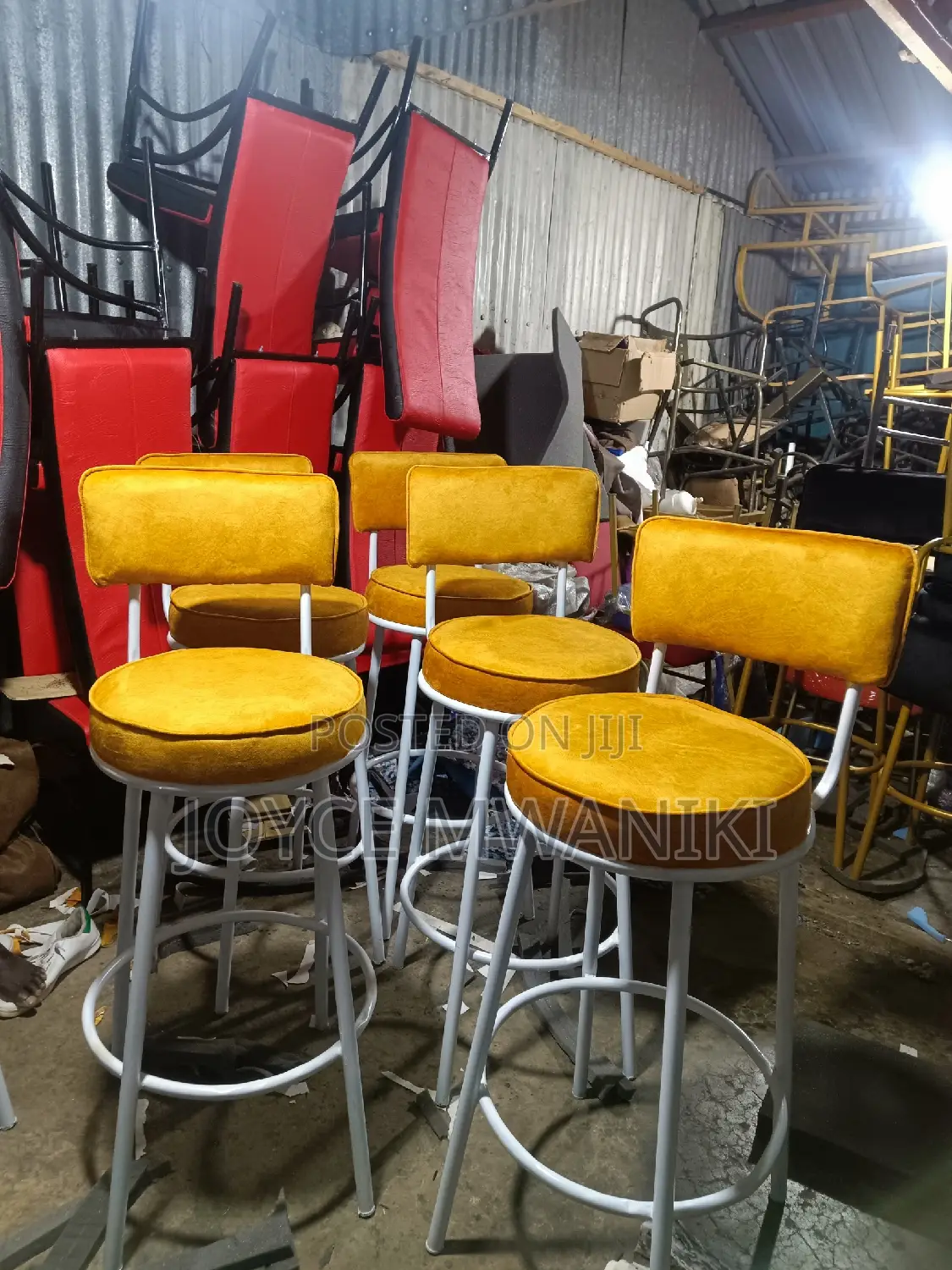 High Stools, Yellow and White 
