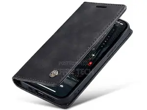 Leather Wallet Case With Stand for iPhone 14 Pro Max Charcoa