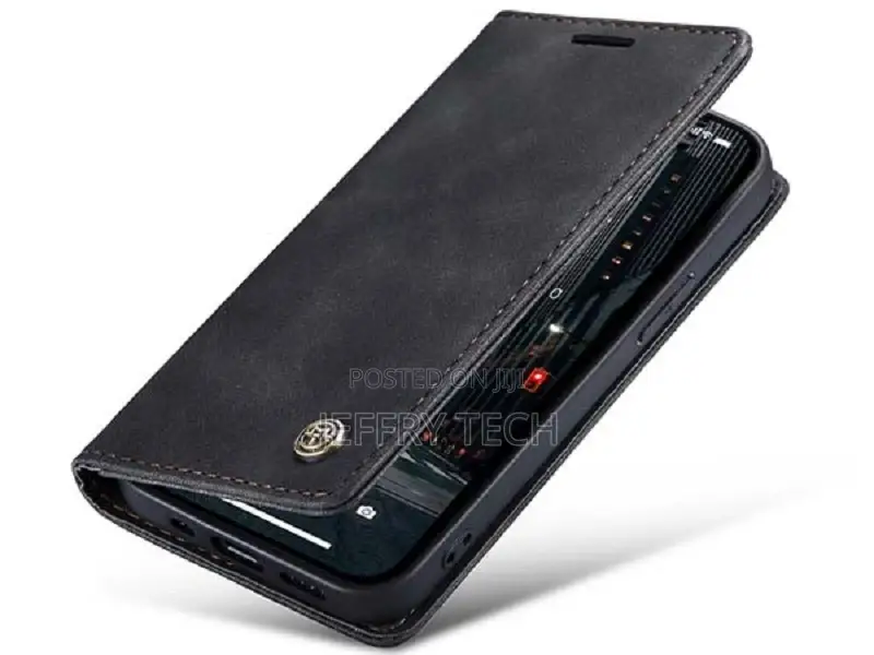 Leather Wallet Case With Stand for iPhone 14 Pro Max Charcoa