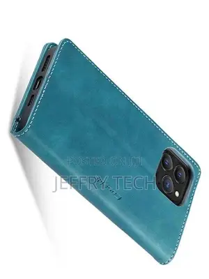Leather Wallet Case With Stand for iPhone 13 Pro Max - Teal