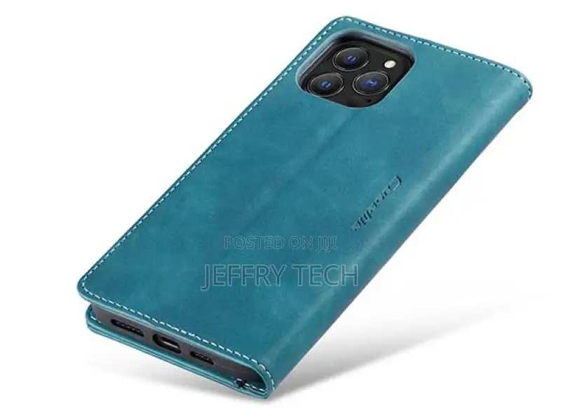 Leather Wallet Case With Stand for iPhone 13 Pro Max - Teal
