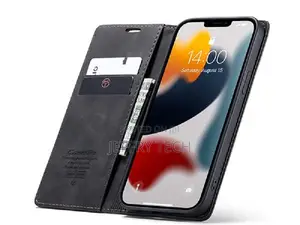 Leather Wallet Case With Stand for iPhone 13 Pro Max - Charc