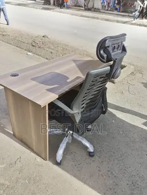 Office Desk and Office Headrest Chair