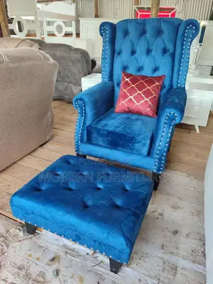 Classic Wing Chair With Footrest