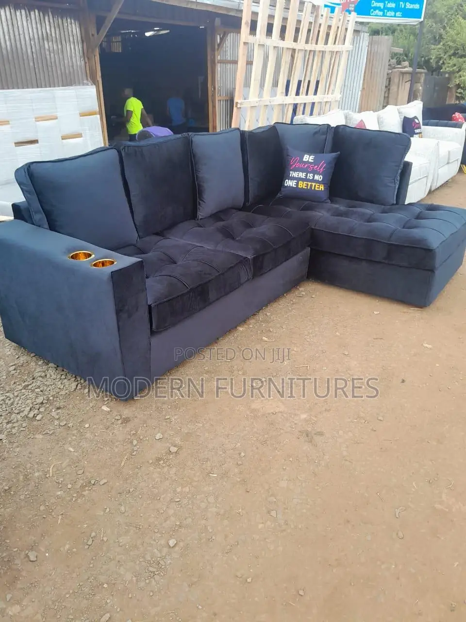 Black Corner Sofa/ L Sofa