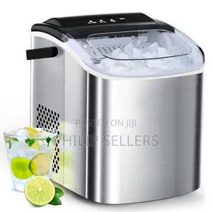 Stainless Steel Ice Maker Countertop, 26lbs/24h, 9 Cubes Rea