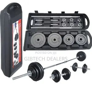 50kg Chrome Dumbbells With Barbell