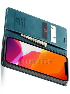 Leather Wallet Case With Stand for iPhone 12 Pro Max - Teal