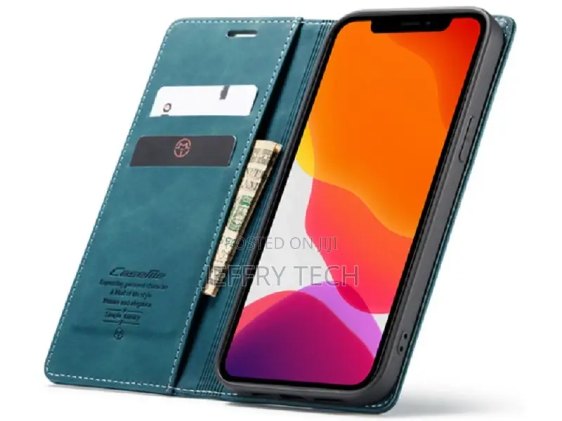 Leather Wallet Case With Stand for iPhone 12 Pro Max - Teal