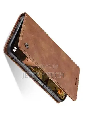 Leather Wallet Case With Stand for Samsung Galaxy A04s - Tan