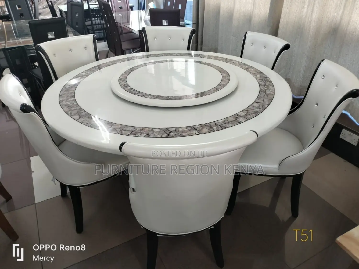 Round Dining Table Set Six Seater
