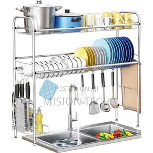 2 Tier Silver Over the Sink Dish Drainer/Rack