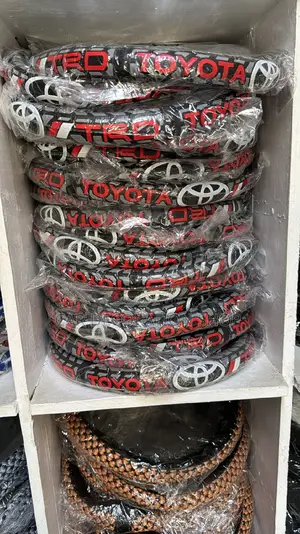 Universal Fit Rubber Steering Wheel Cover With Toyota Logo