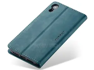 Synthetic Leather Wallet Case With Stand for iPhone XR - Tea
