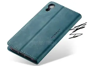 Leather Wallet Case With Stand for iPhone XR - Teal