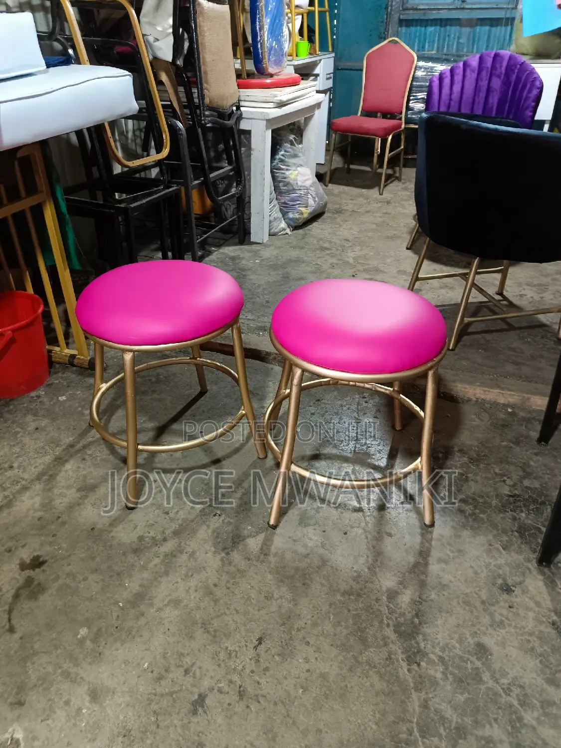 Pedicure Stools, Pink 