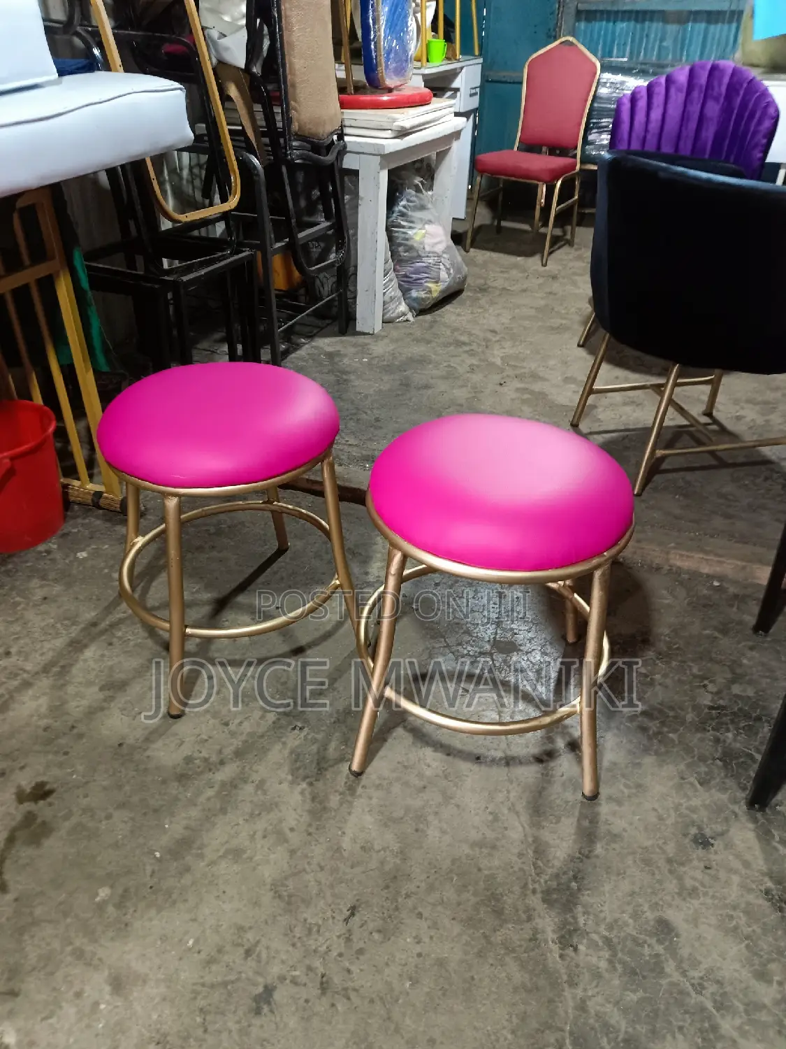 Pedicure Stools, Pink 
