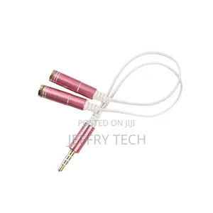 TRRS Headphone Splitter 3.5mm Jack 4-Pole Male to-Rose Gold