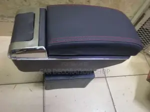 Black With Red Stitches Multipurpose Armrest Box