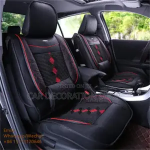 Black Leather Seat Cushion Fitted on 5 Seater Car