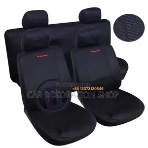 5 Seater All Black Seat Covers With Steering Wheel Cover