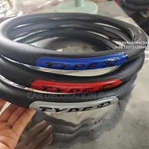 2pcs Leather 38cm Steering Wheel Cover Universal Fit