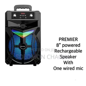 PREMIER 8" Rechargeable Speaker With One Wired Microphone
