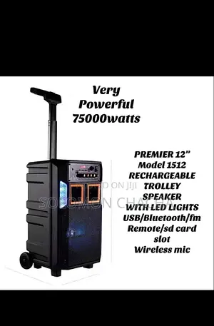 Premier 75000W Rechargeable Trolley Speaker