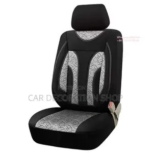 Leather With Grey Fabric Seat Covers for 5 Seater