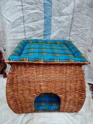 Custom Made Cat Bed With a Cave and Upper Resting Area