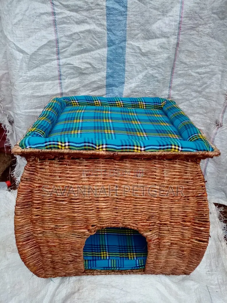 Custom Made Cat Bed With a Cave and Upper Resting Area