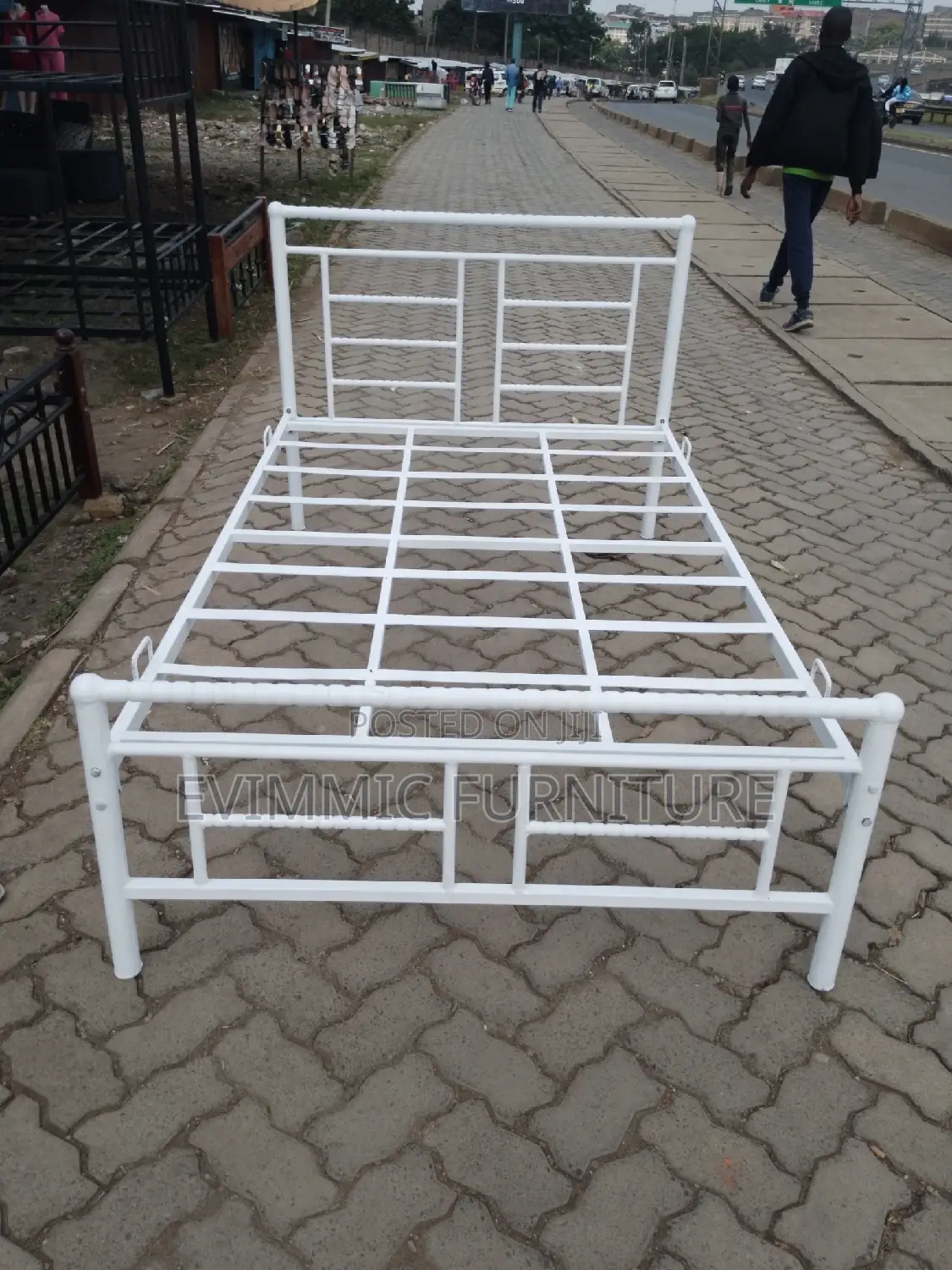 4 X 6 White Metallic Platform Beds