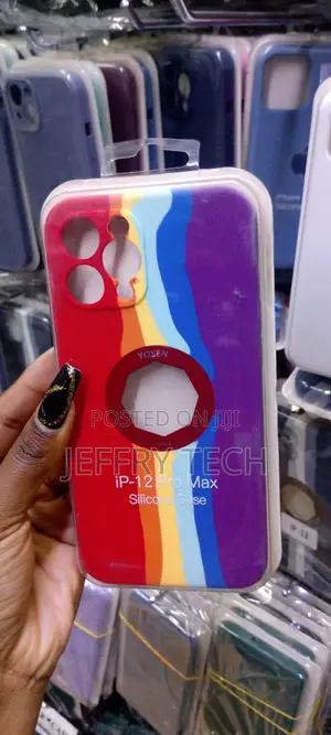 WENFO Liquid Silicone Rainbow Phone Case for iPhone 12 Pro