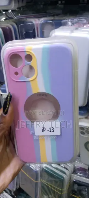 NDCOM for iPhone 13 Back Cover Color Gradient Rainbow Strip
