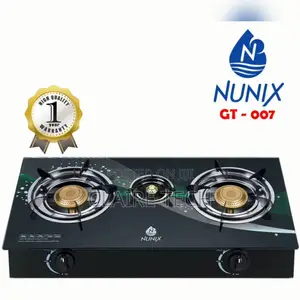 GT-007 Nunix 3 Burner Glass Table Top Gas Cooker