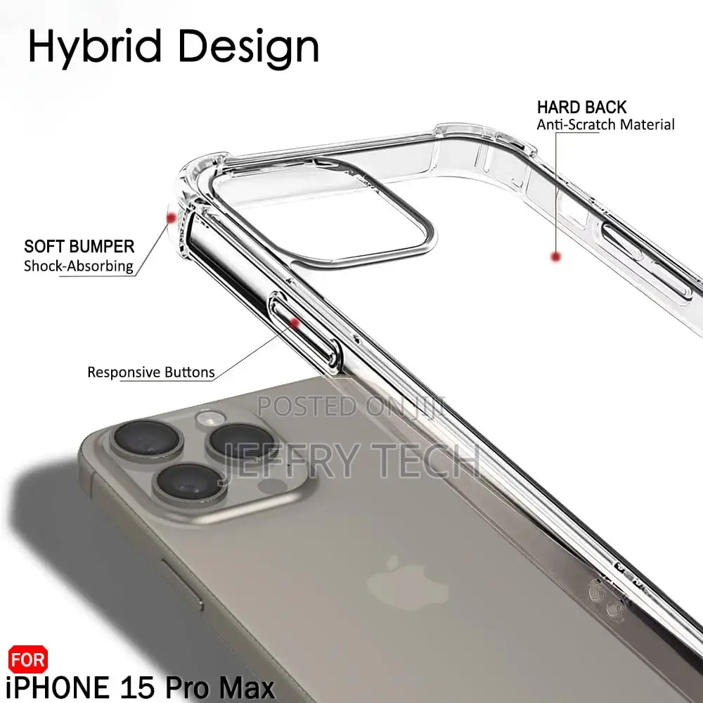 Crystal Clear Back Cover Case for iPhone 15 Pro Max | Camera