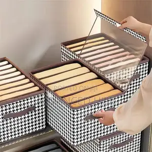 7grid Wardrobe/Drawer Clothes Organizer With Transparent Lid