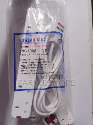 Power King Extension Socket 5 Ways 3 Metres Long Wire 13amps