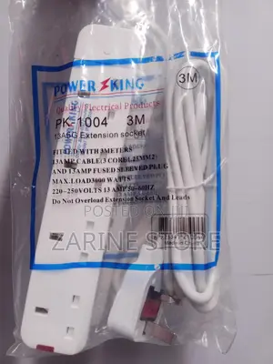 Power King Socket Extension 4 Ways 3metres Long