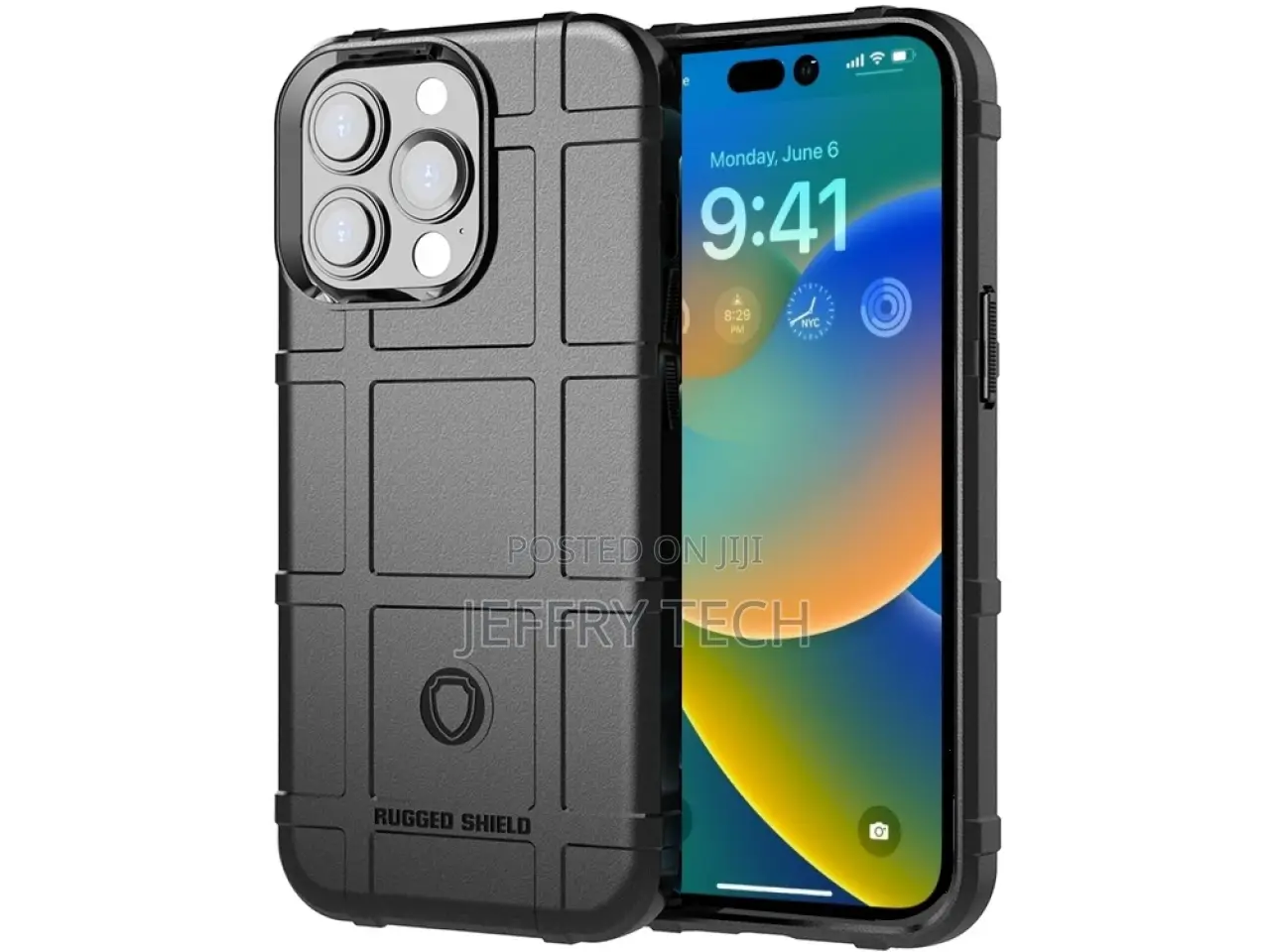 Apple iPhone 14 Pro Max Rugged Shield Anti-Shock Case Black