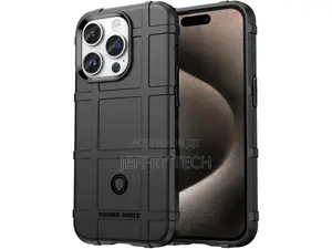 Apple iPhone 15 Pro Max Rugged Shield Anti-Shock Case Black