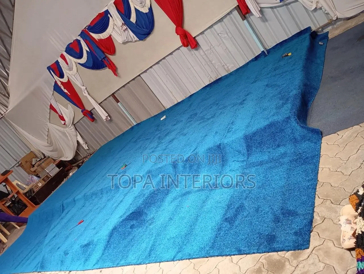 Warm Floor Insulation Blue Wall to Wall Flooring Carpets Altar Decor