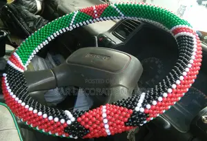 Kenya Flag Colors Universal Fit Beaded Steering Wheel Cover