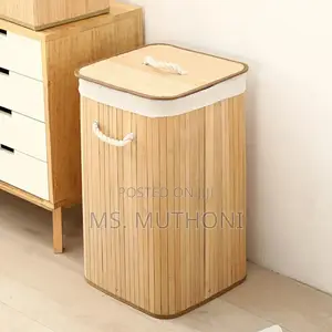 FOLDABLE LARGE CAPACITY Wooden Laundry Basket*