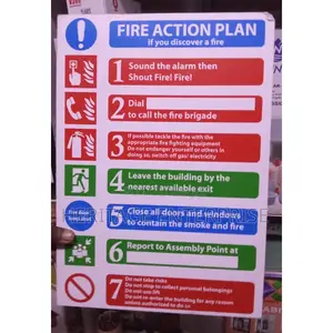 Fire Action Sign,