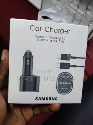 Samsung Car Charger Fast Charging 45watts/15watts With Cable