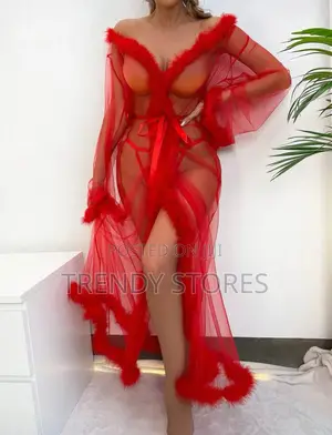 Transparent Fur Robe Lingerie