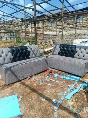 Couches, Black and Grey 3 Seater.